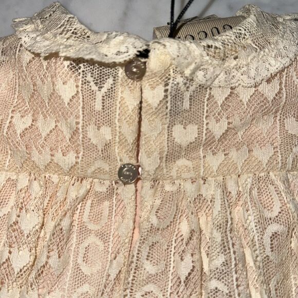 NWT GUCCI ROMANTIQUE LACE GUCCILY ALMOND FLOWER DRESS 3/6M - Picture 8 of 13